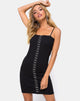 Image of Cecy Bodycon Dress in Black with Hook and Eye