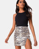 Image of Cheri Split Mini Skirt in Tiger Clear Sequin