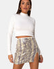 Image of Cheri Split Mini Skirt in Acid Snake Clear Sequin