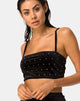 Image of Kylie Crop Top in Diamante Black