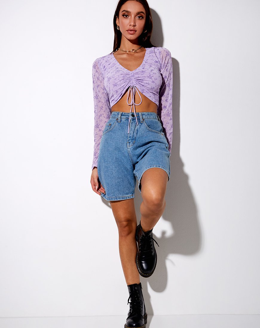Image of Chilo Long Sleeve Top in Love Bloom Lilac Flock