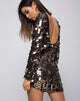 Image of Malia Bodycon Dress in Speckle Disc Sequin Black