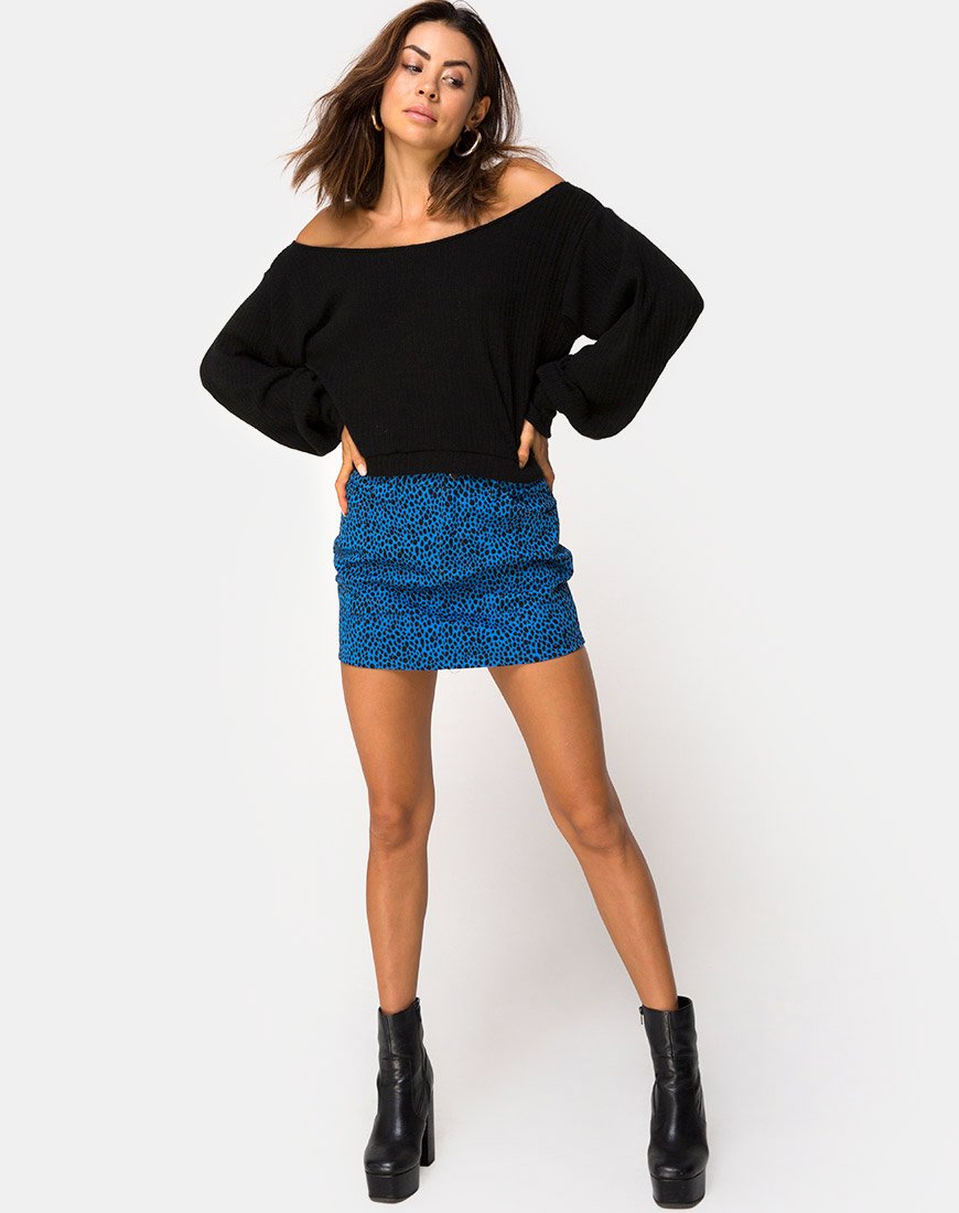 Image of Saray Off The Shoulder Jumper in Black Knit