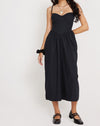 Image of Clementine Corset Midi Dress in Black Poplin