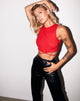 Image of Clias Crop Top in Rib Racing Red