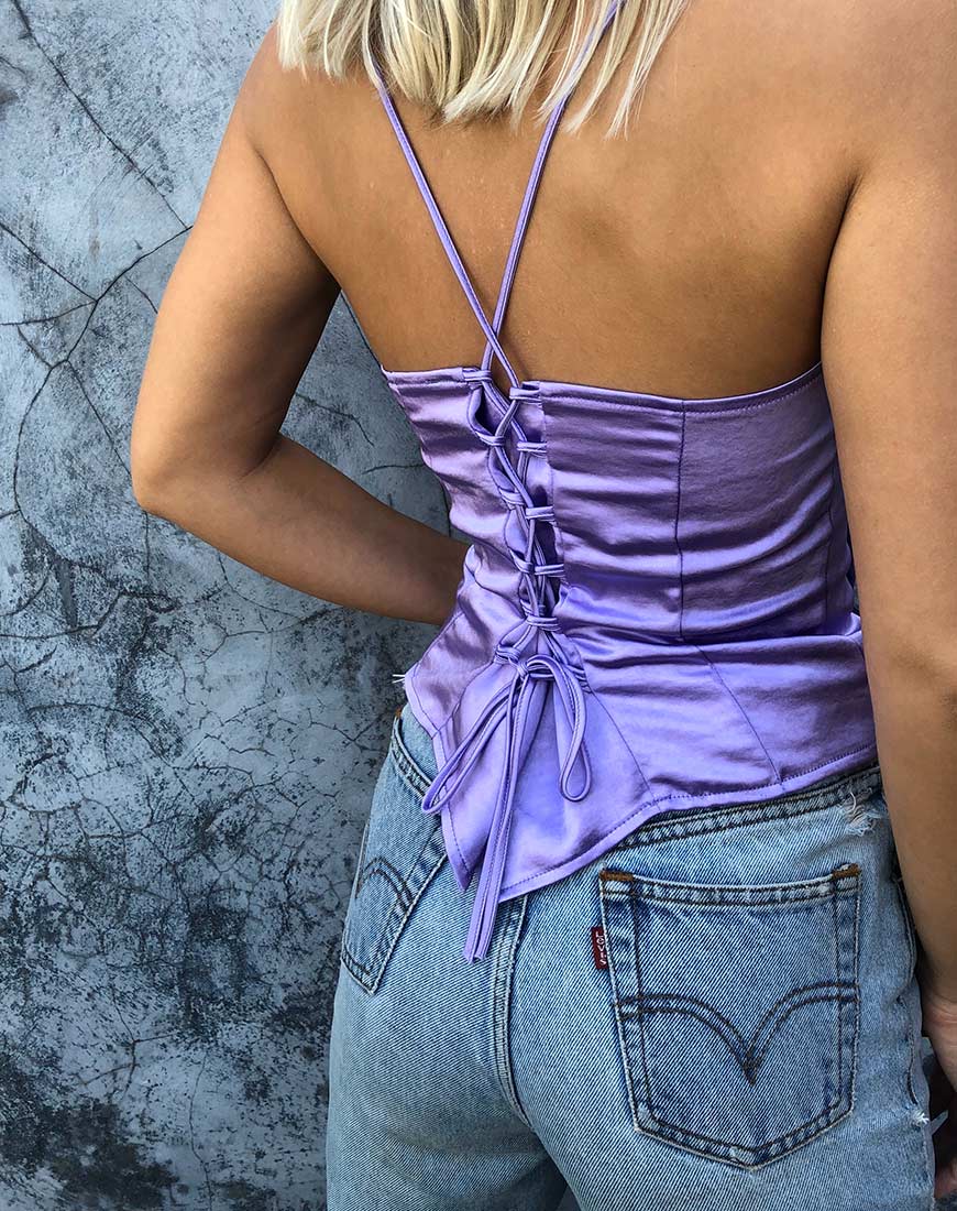 Image of Cosey Top in Satin Lilac