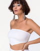 Image of Diamond Tube Top in Mini Rib White