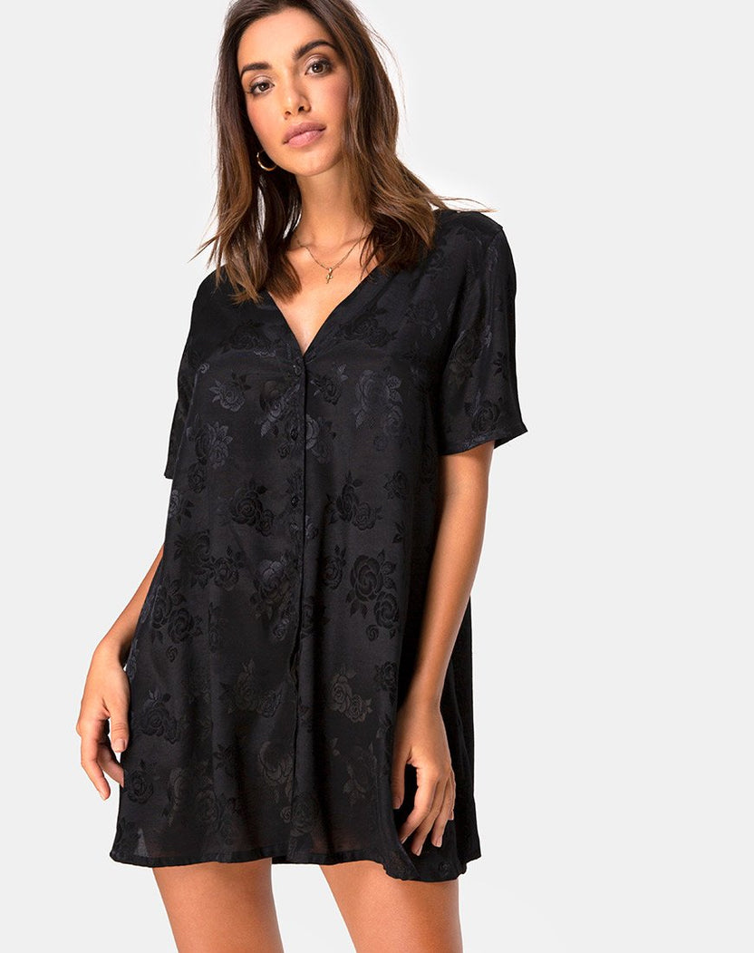 Crosena Swing Dress in Satin Rose Grey main image 0