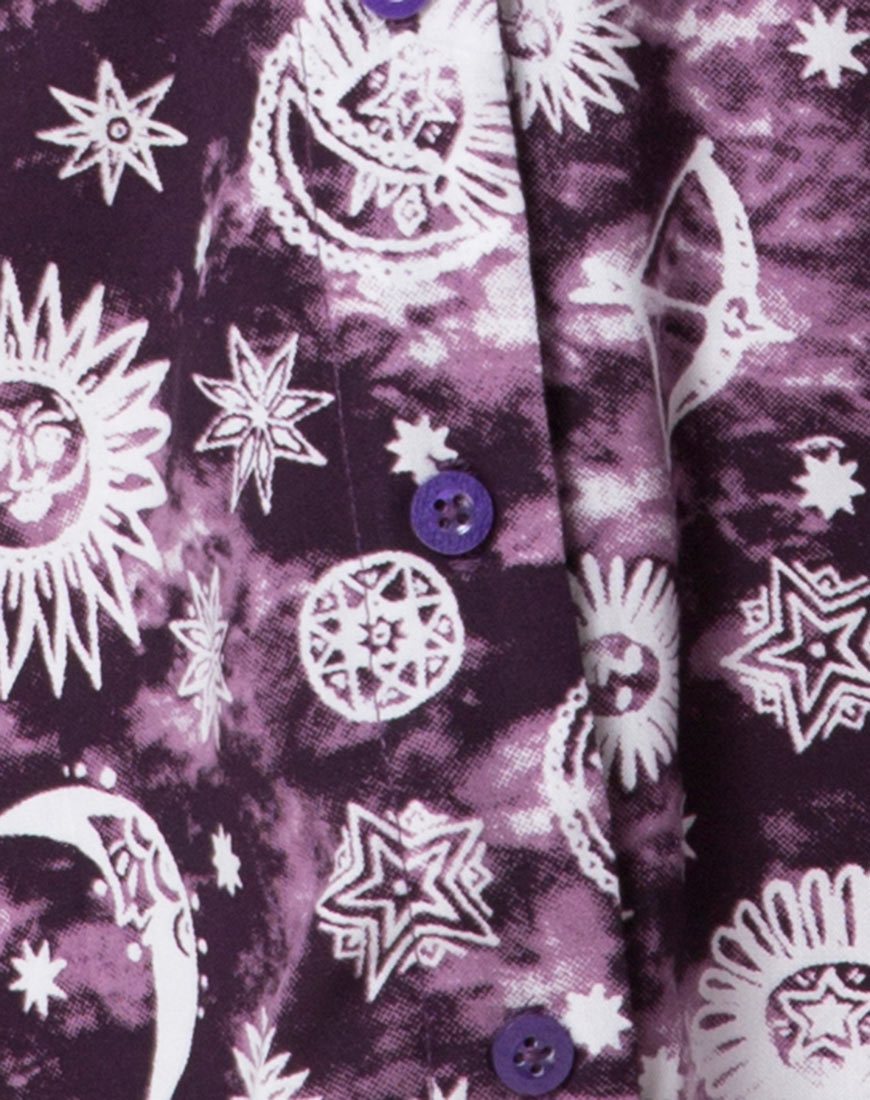 Image of Crosena Swing Dress in Purple Zodiac