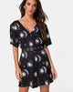 Image of Crosena Swing Dress in Sun Moon Stars BW