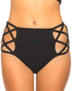 Image of Crystal Cut Out Bikini Bottom in Black