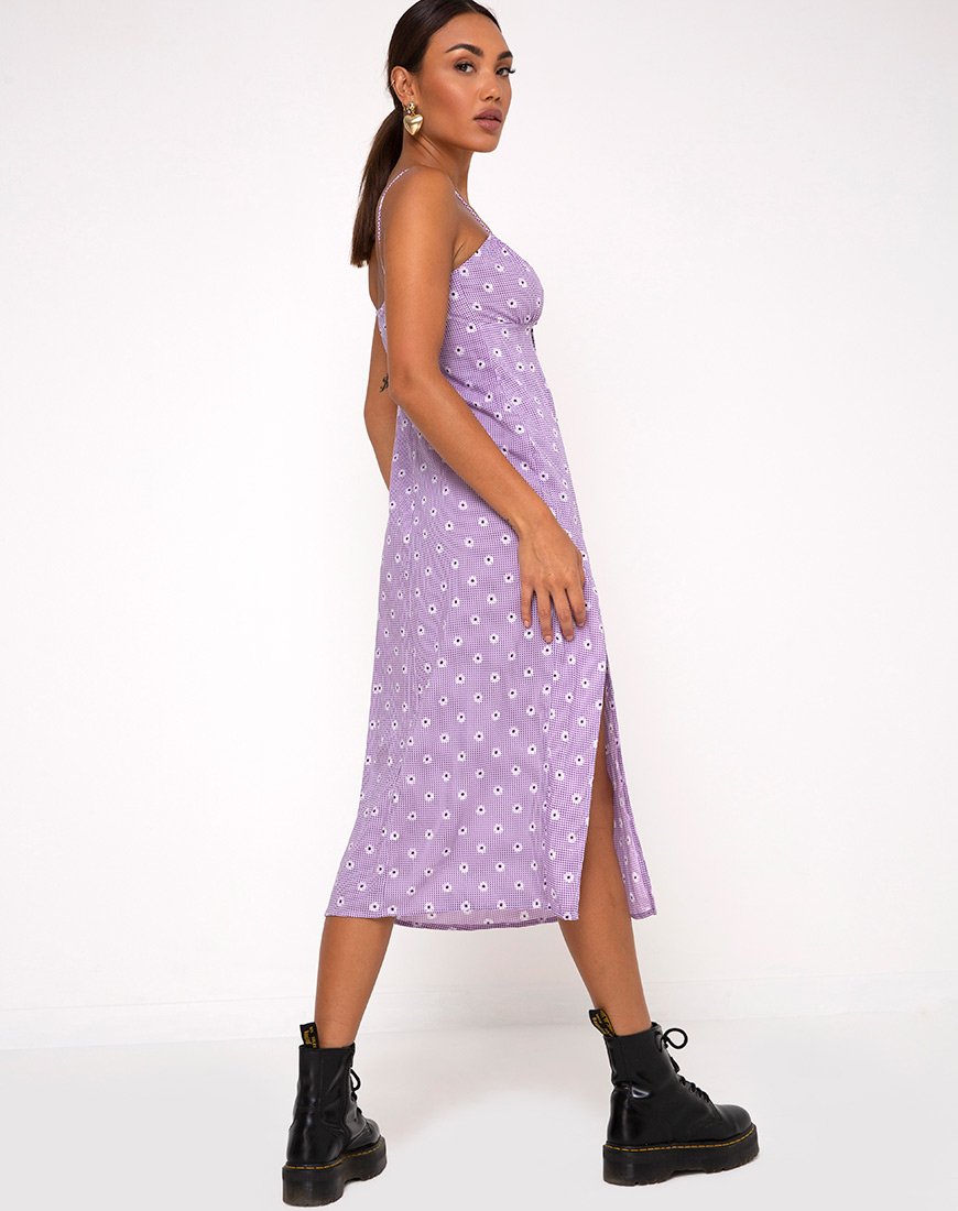 Image of Cypress Midi Dress in Daisy Field Lavender