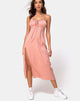 Image of Cypress Midi Dress in Satin Cheetah Dusty Pink