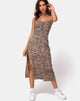 Image of Cypress Midi Dress in 90s Zebra Taupe