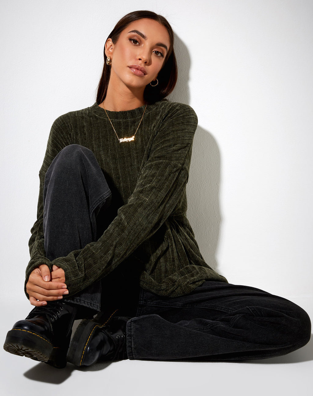 Dad Jumper in Chenille Khaki