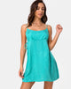 Image of Darla Slip Dress in Satin Ditsy Rose Blue