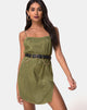 Image of Datista Slip Dress in Satin Cheetah Khaki