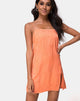 Image of Datista Slip Dress in Satin Cheetah Coral