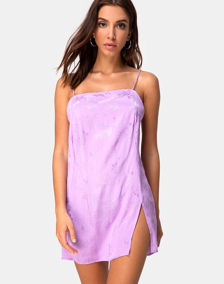 Image of Datista Slip Dress in Satin Rose Lilac