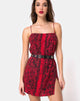 Image of Datista Slip Dress in Red Snake