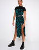 Image of Daxita Midi Dress in Romantic Rose Flock Teal