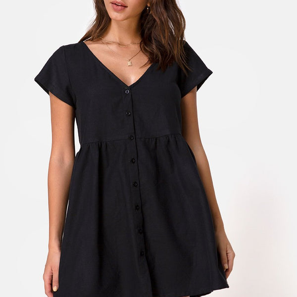 Deira Babydoll Dress en Piedra main image 0