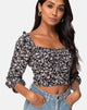 Image of Dimen Crop Top In Wild Tulip Black