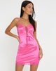 image of Ditika Mini Dress in Satin Hot Pink