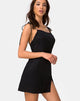 Image of Doella Slip Dress in Satin Cheetah Black