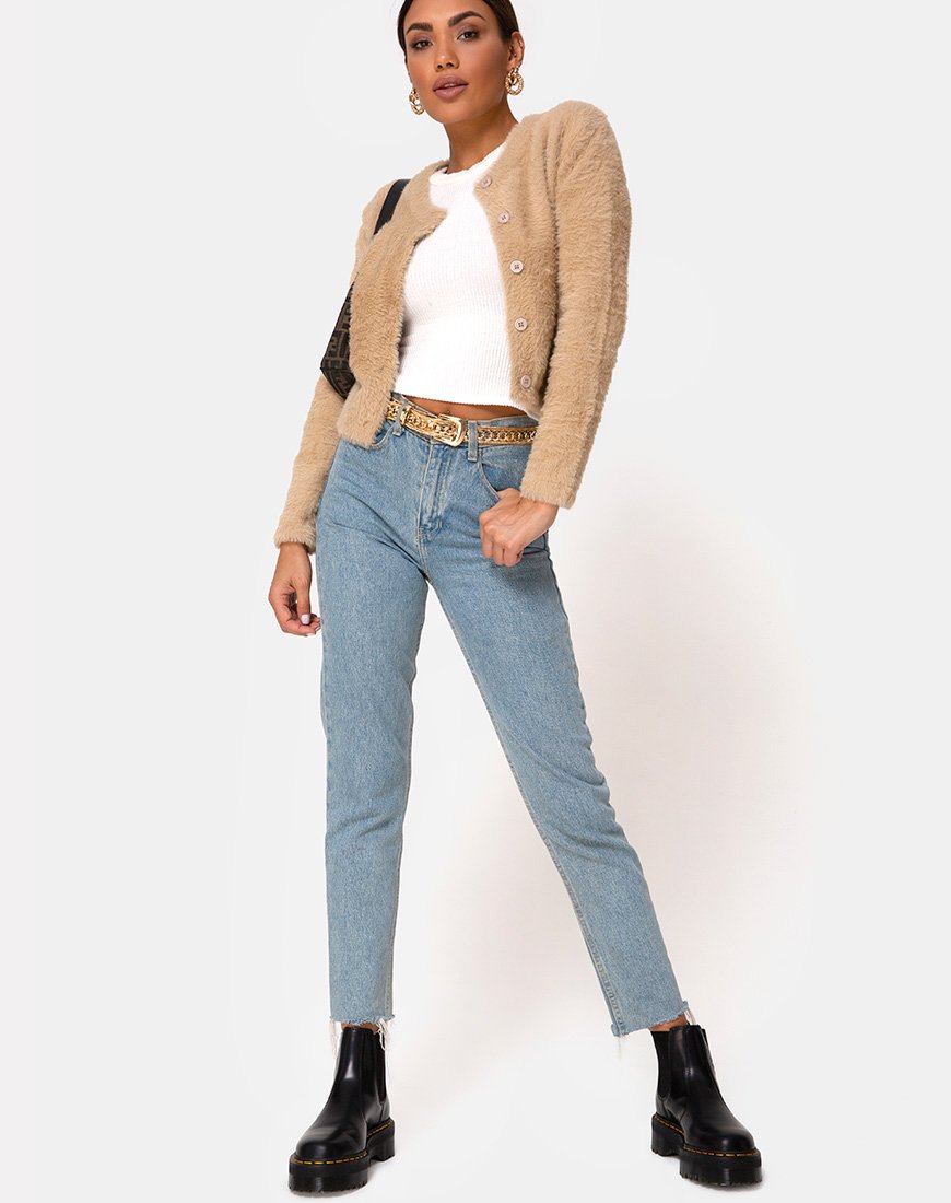 Image of Doma Cardigan in Camel Knit