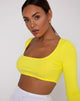 Image of Drea Crop Top in Rib Sunny Yellow