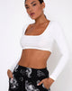 Image of Drea Crop Top in Rib Ivory