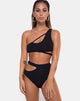 Image of Dreama Bikini Bottom in Textured Black