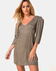 Image of Dumia Mini Dress in Satin Cheetah Silver Grey