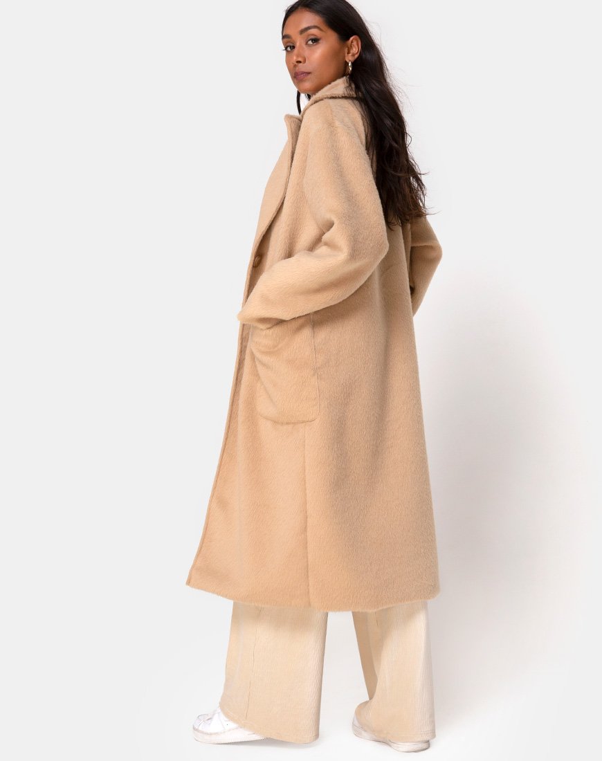 Longline Tan Coat | Duster – motelrocks-com-us
