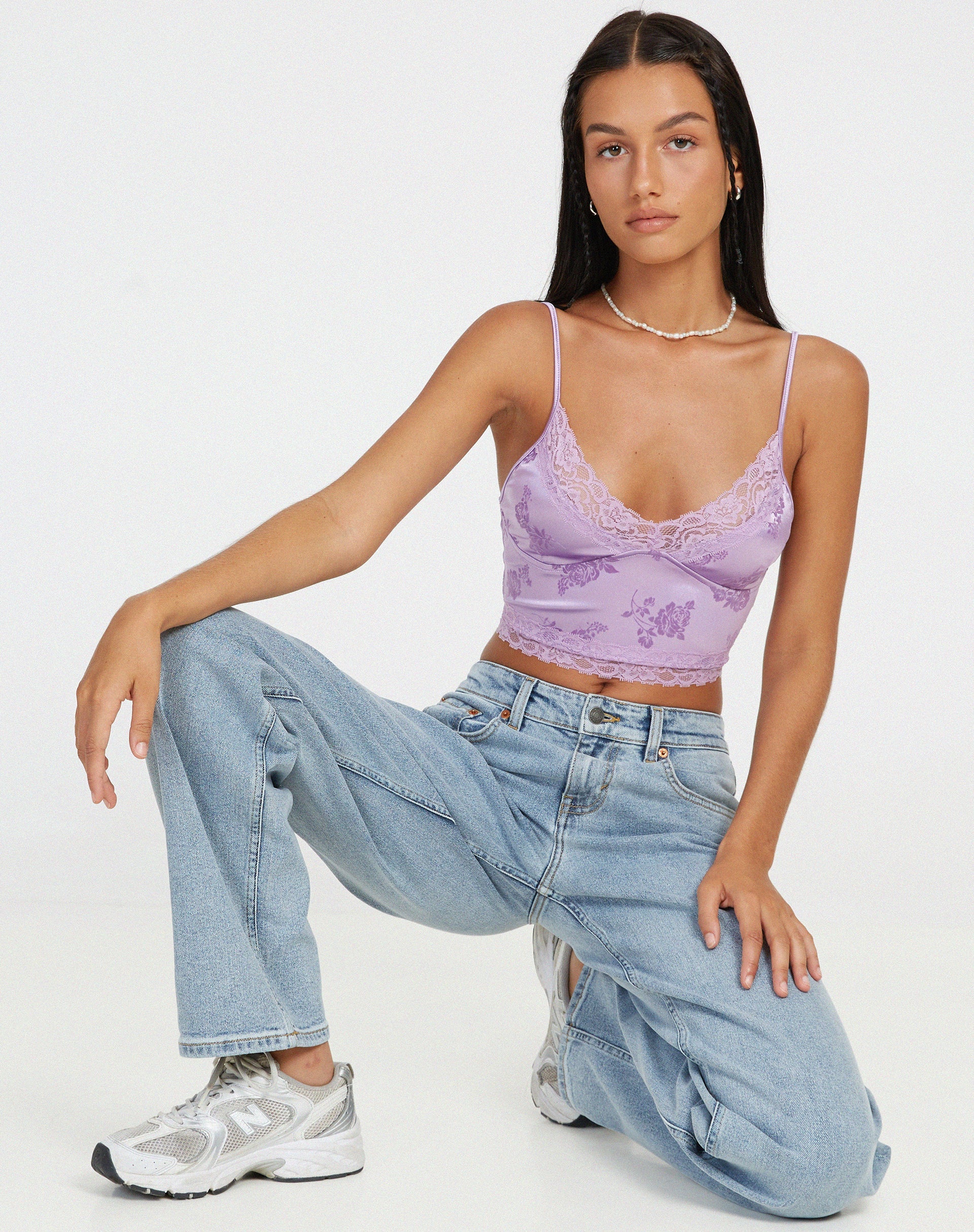 image of Dyrana Crop Top in Rose Flock Lilac