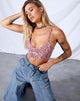 Image of Dyla Crop Top in PU Snake Pink