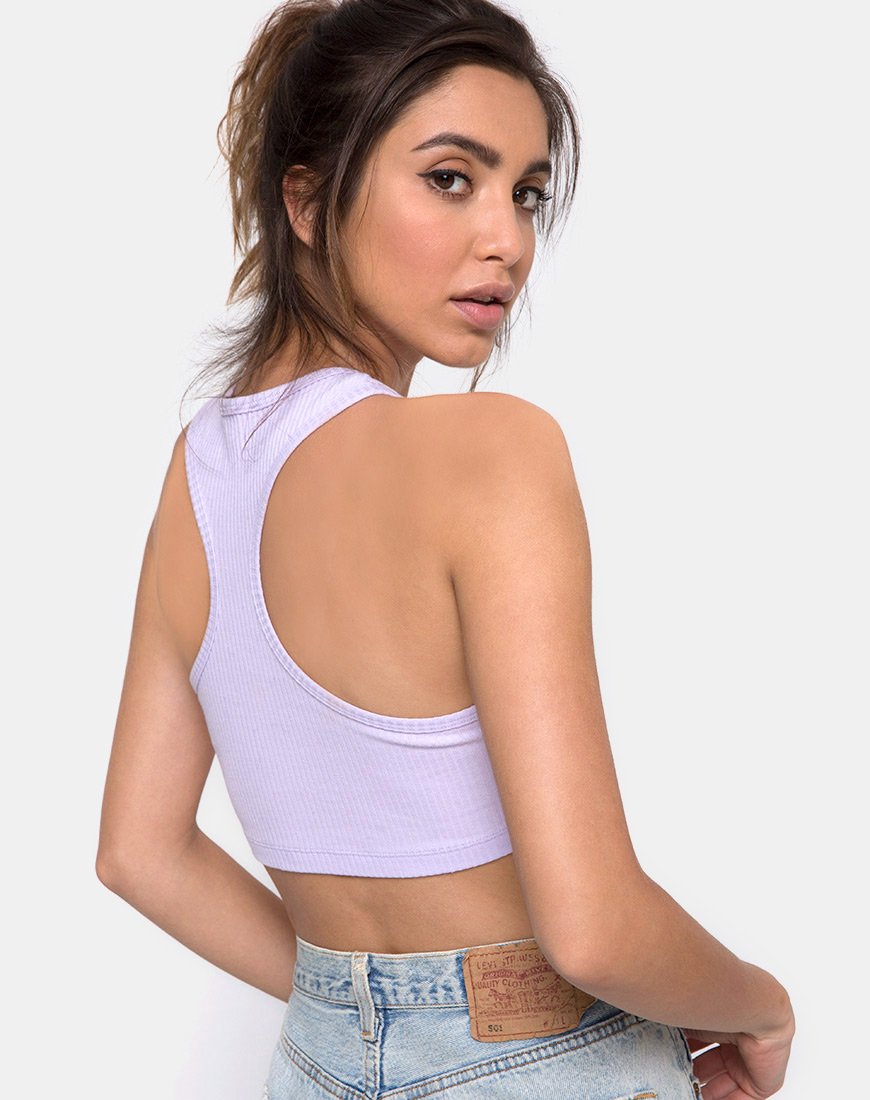 Image of Edina Crop Top Rib Lilac