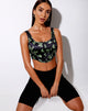 Image of Elci Corset Top in Black Butterfly Lime