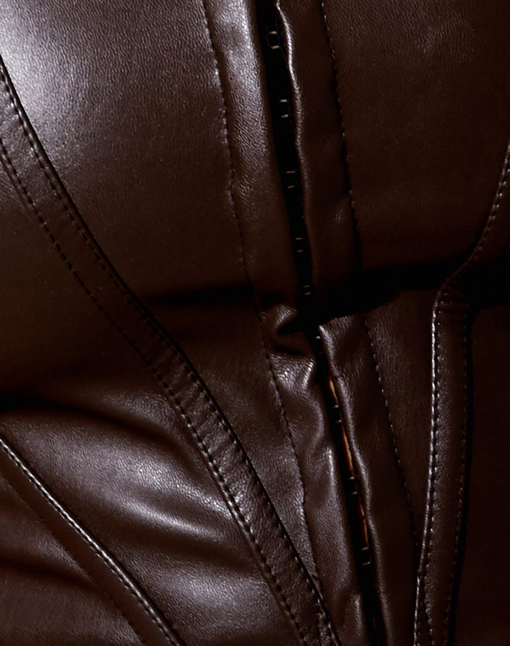 Elci Corset Top in PU Dark Chocolate