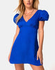 Image of Elfy Mini Dress in Satin Cheetah Royal Blue