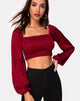 Image of Elina Top in Satin Cheetah Raspberry