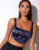 Image of Elix Crop Top in Dragon Blue