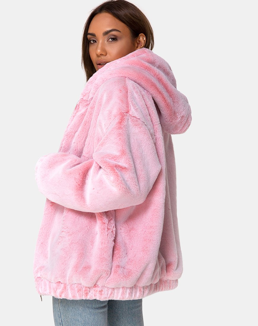 Chewy V Aspen Fur Coat: Pink – Barks First Avenue
