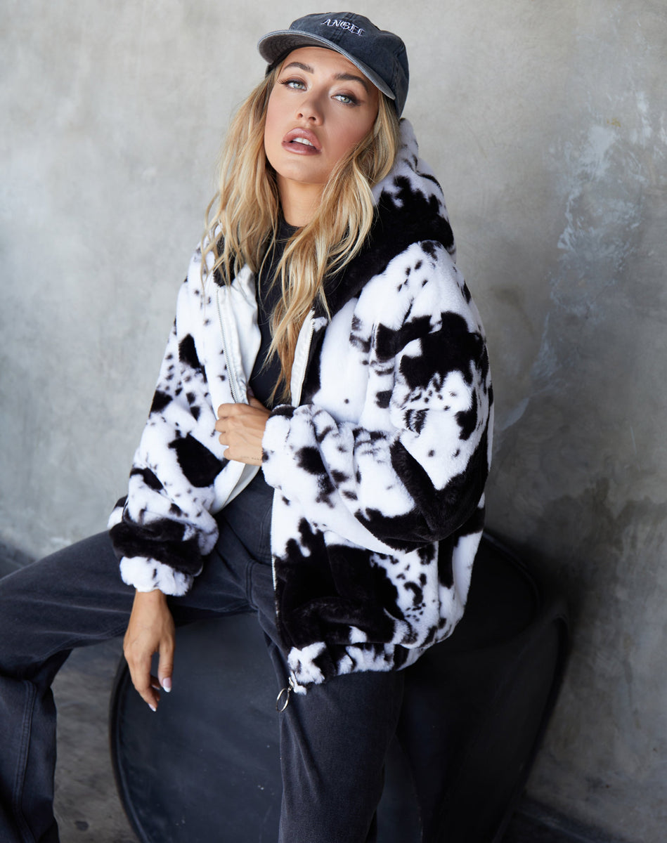 Oversize Black and White Print Jacket Emerson