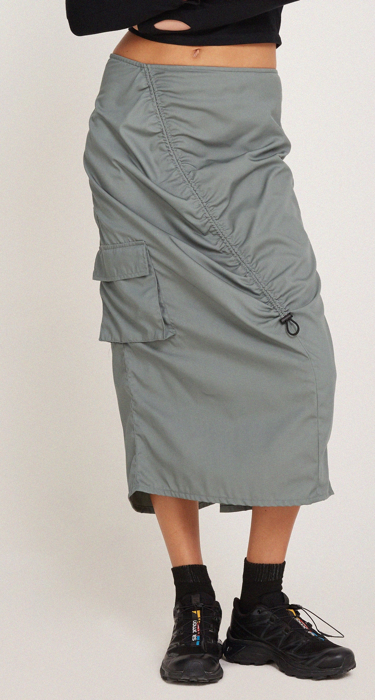 Enore Midi Skirt in Black main image 1