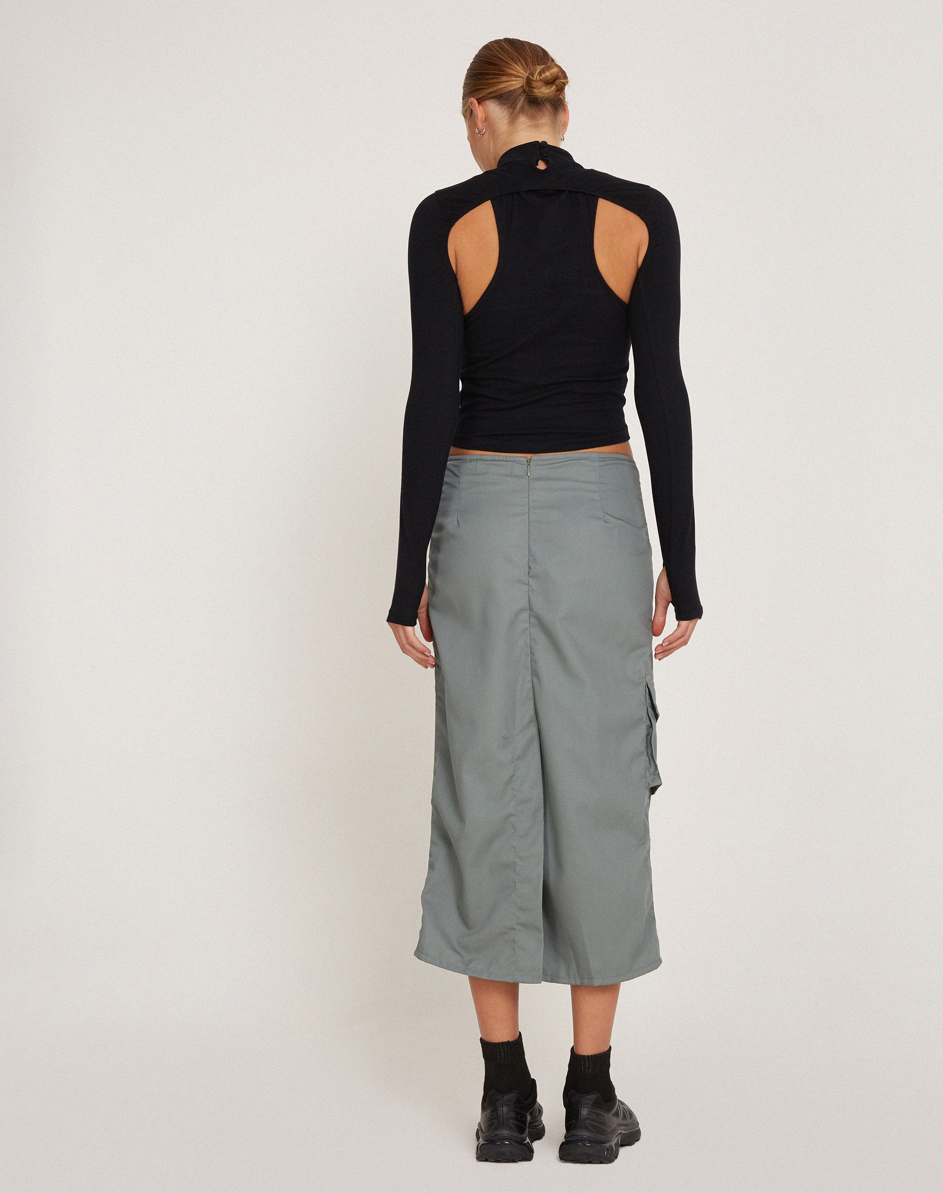 image of Enore Midi Skirt in Stone Blue