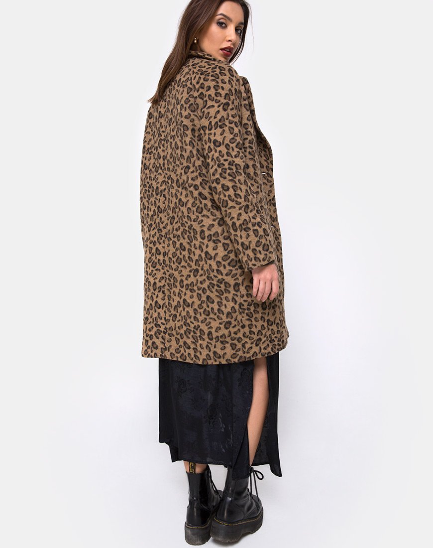 Leopard print hot sale coat grey