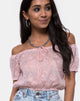 Image of Eva Crop Top in Lace Rose