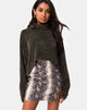 Image of Evie Cropped Sweater in Khaki Chenille